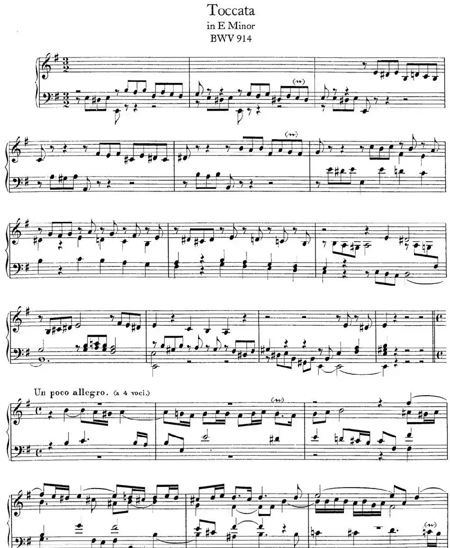 Toccata BWV 914(7首托卡塔·No.5 e小调)