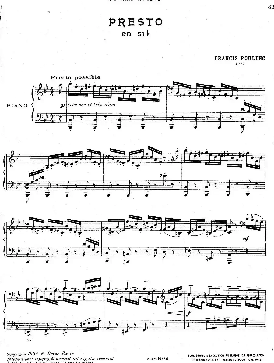 Presto in B-Flat Majo(降B大调急板)