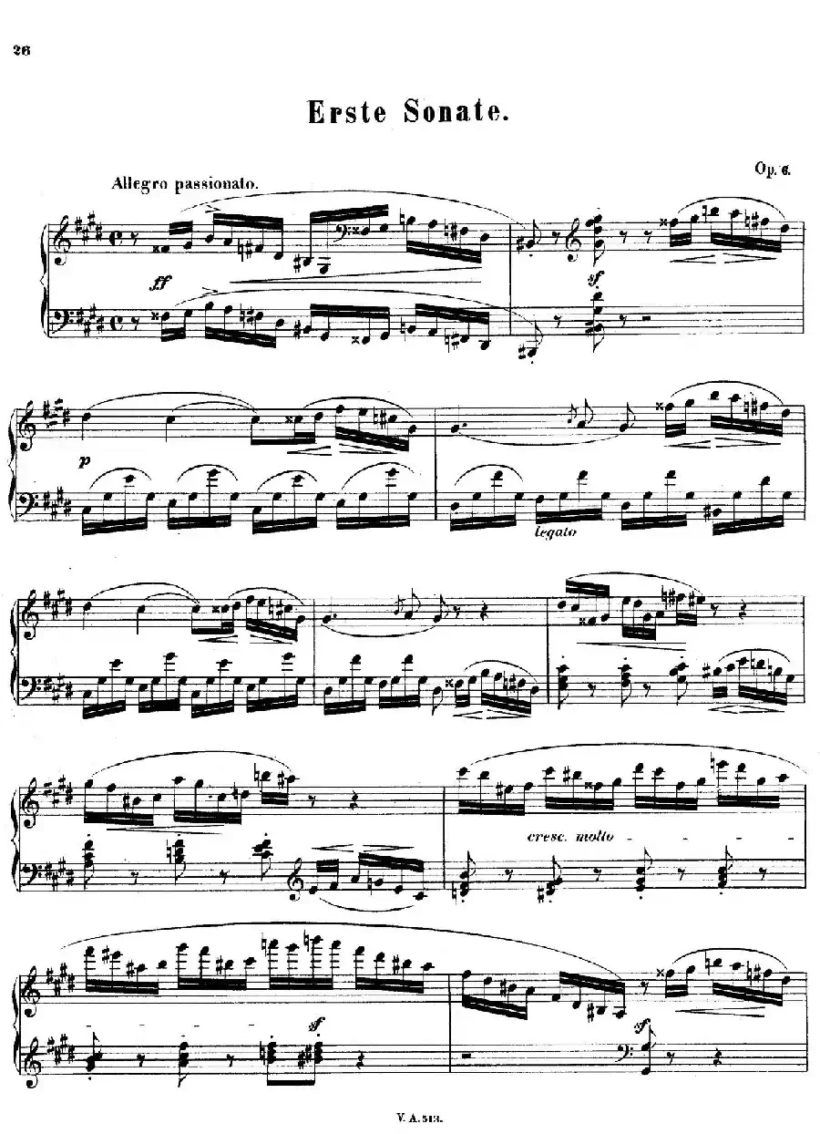 升c小调第一钢琴奏鸣曲(Op.6)