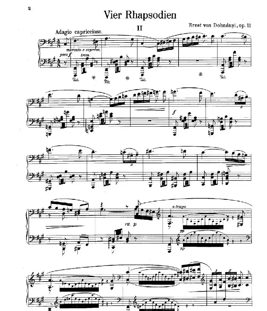 Four Rhapsodies Op.11(4首狂想曲·Ⅱ)