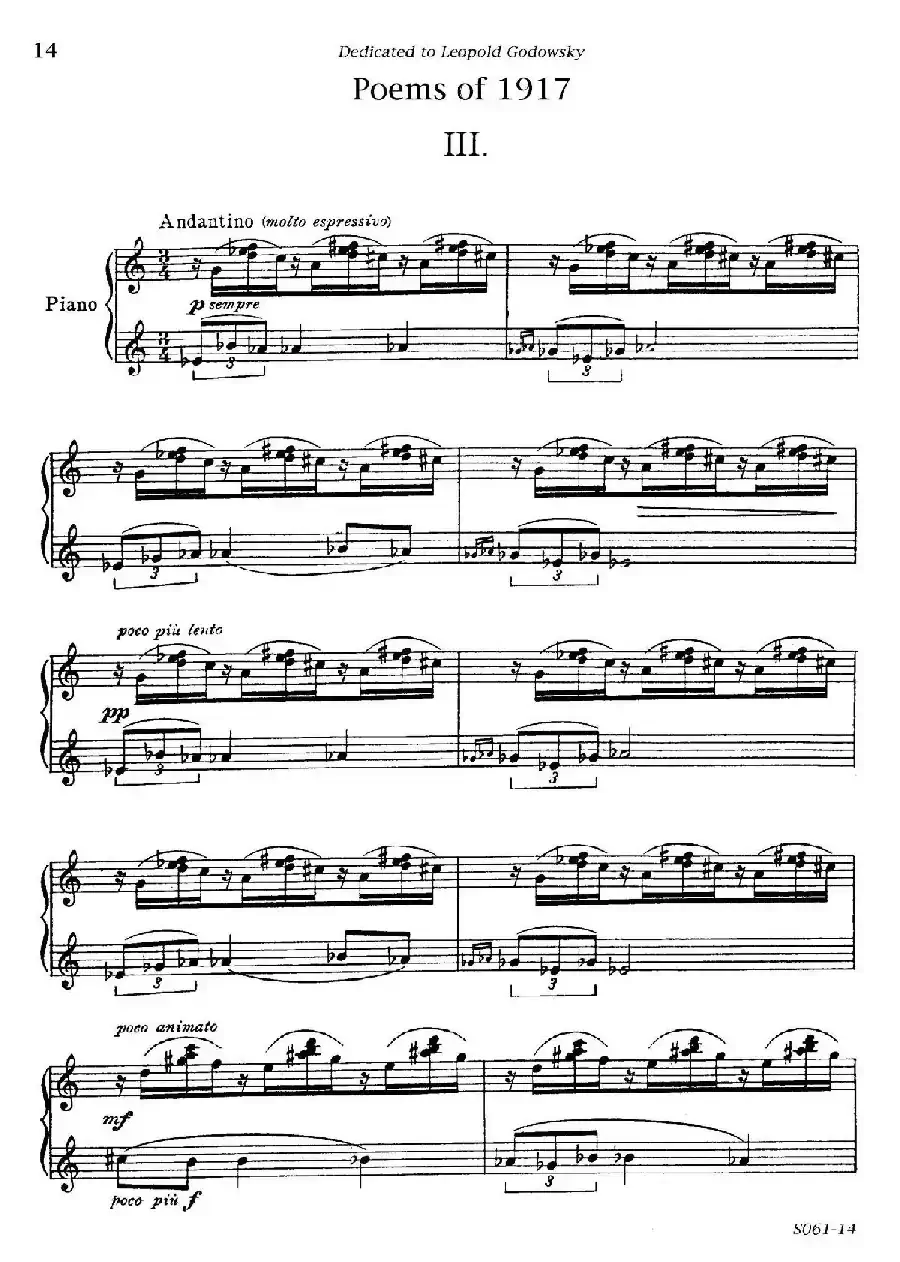 Poems of 1917 Op.41(1917之诗 3. 佛兰德斯东部)