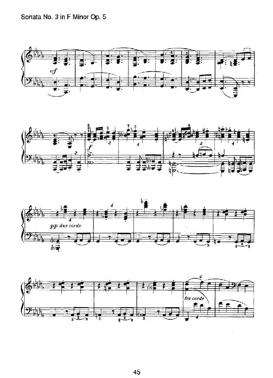 Piano Sonata No.3 in f Minor Op.5(f小调第三钢琴奏鸣曲)