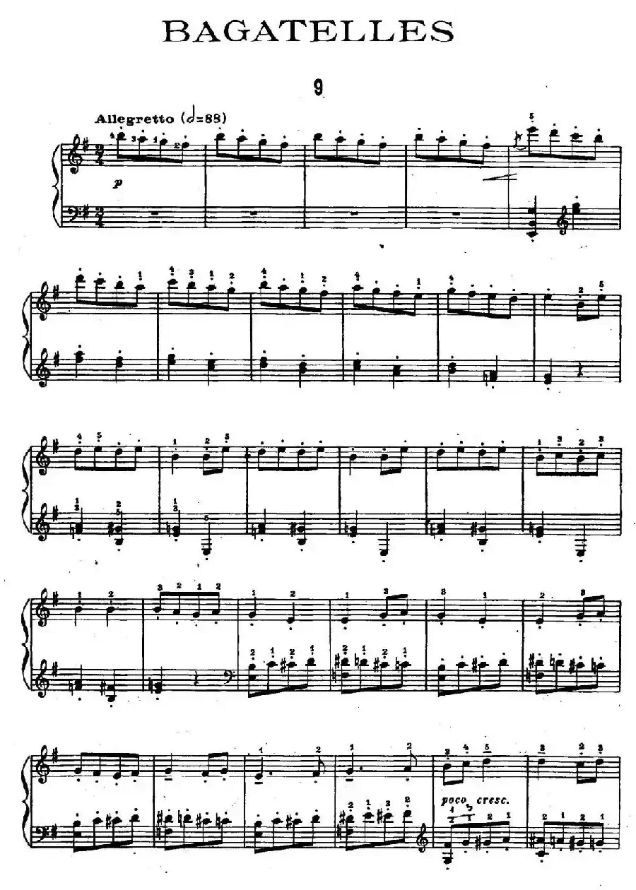 Ten Bagatelles Op.5(10首小品·9. e小调)