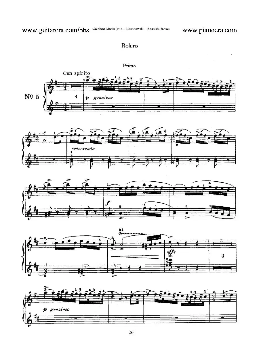 Spanish Dances Op.12(西班牙舞曲·四手联弹版)
