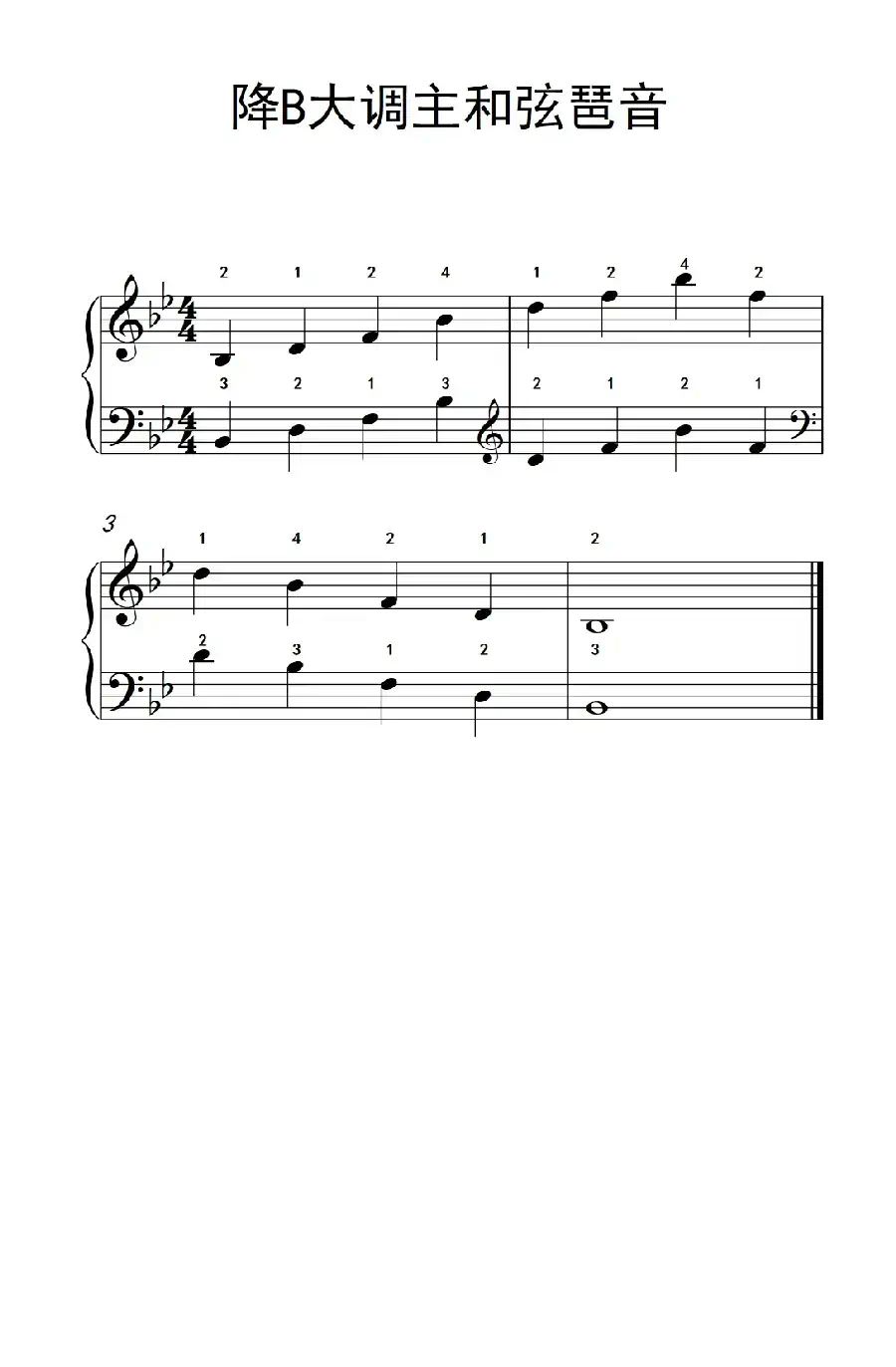降B大调主和弦琶音(儿童钢琴练习曲)