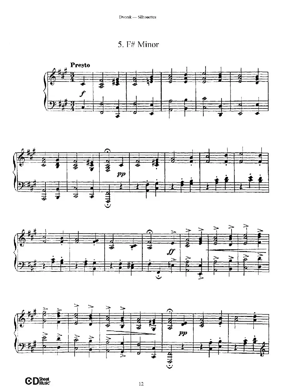 12 Silhouettes Op.8(12首剪影·5)