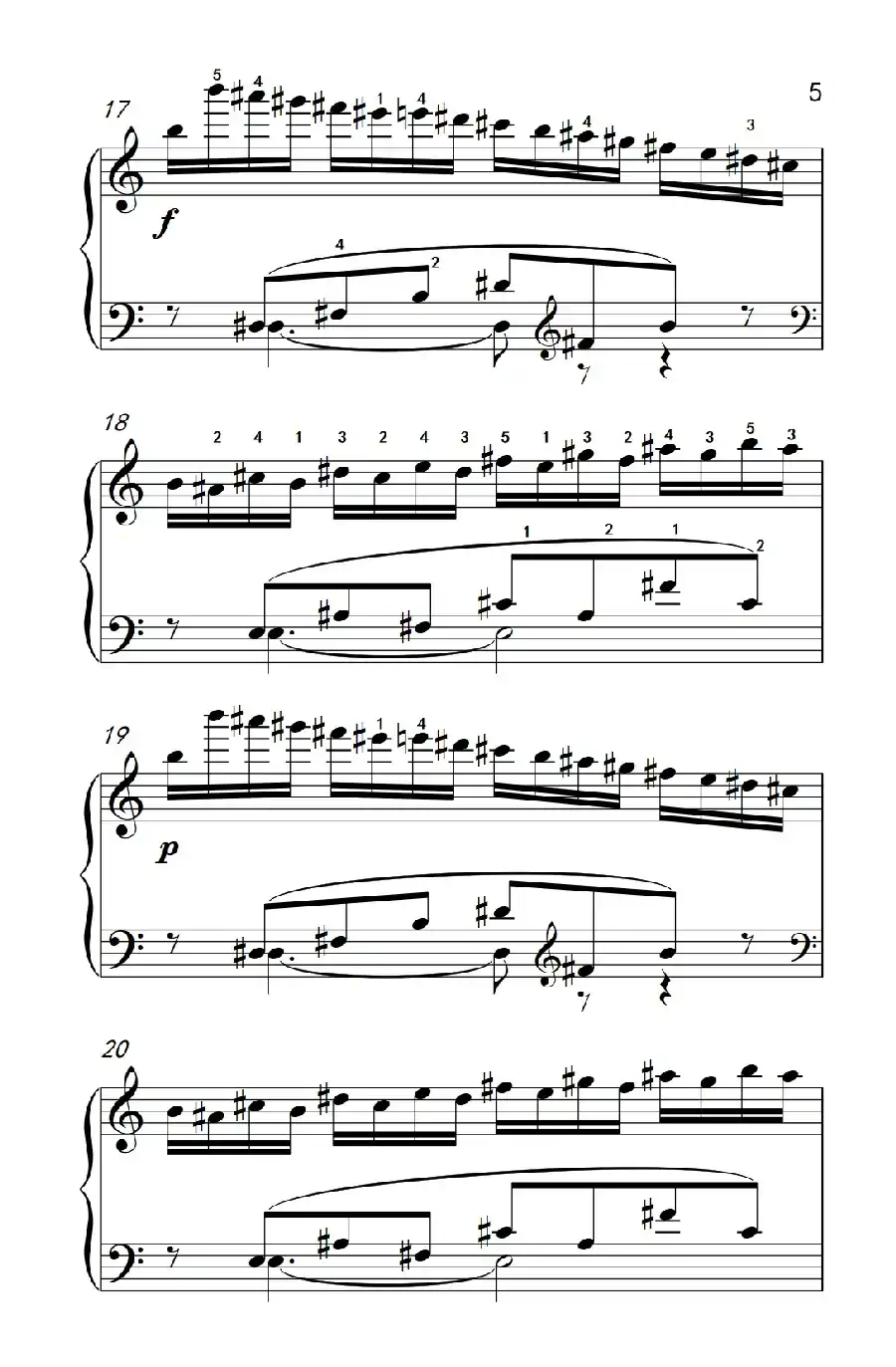 莫什科夫斯基 钢琴练习曲(第五首)