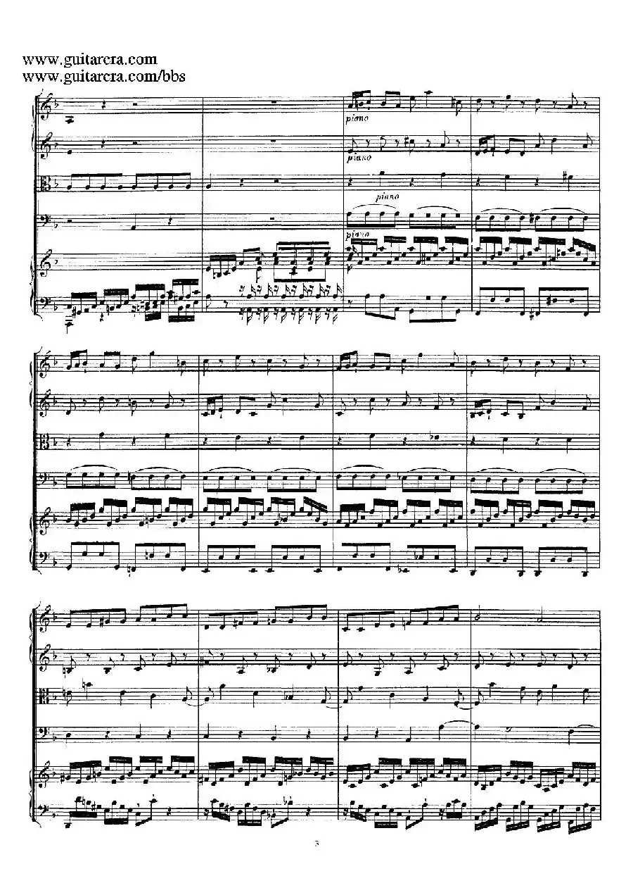 d小调第一号古钢琴协奏曲 BWV 1052(总谱)