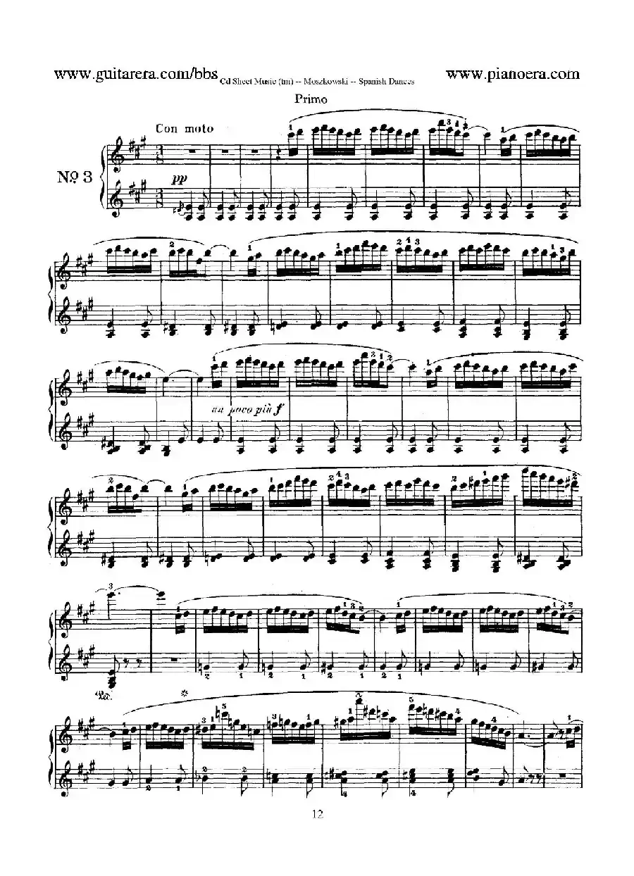 Spanish Dances Op.12(西班牙舞曲·四手联弹版)