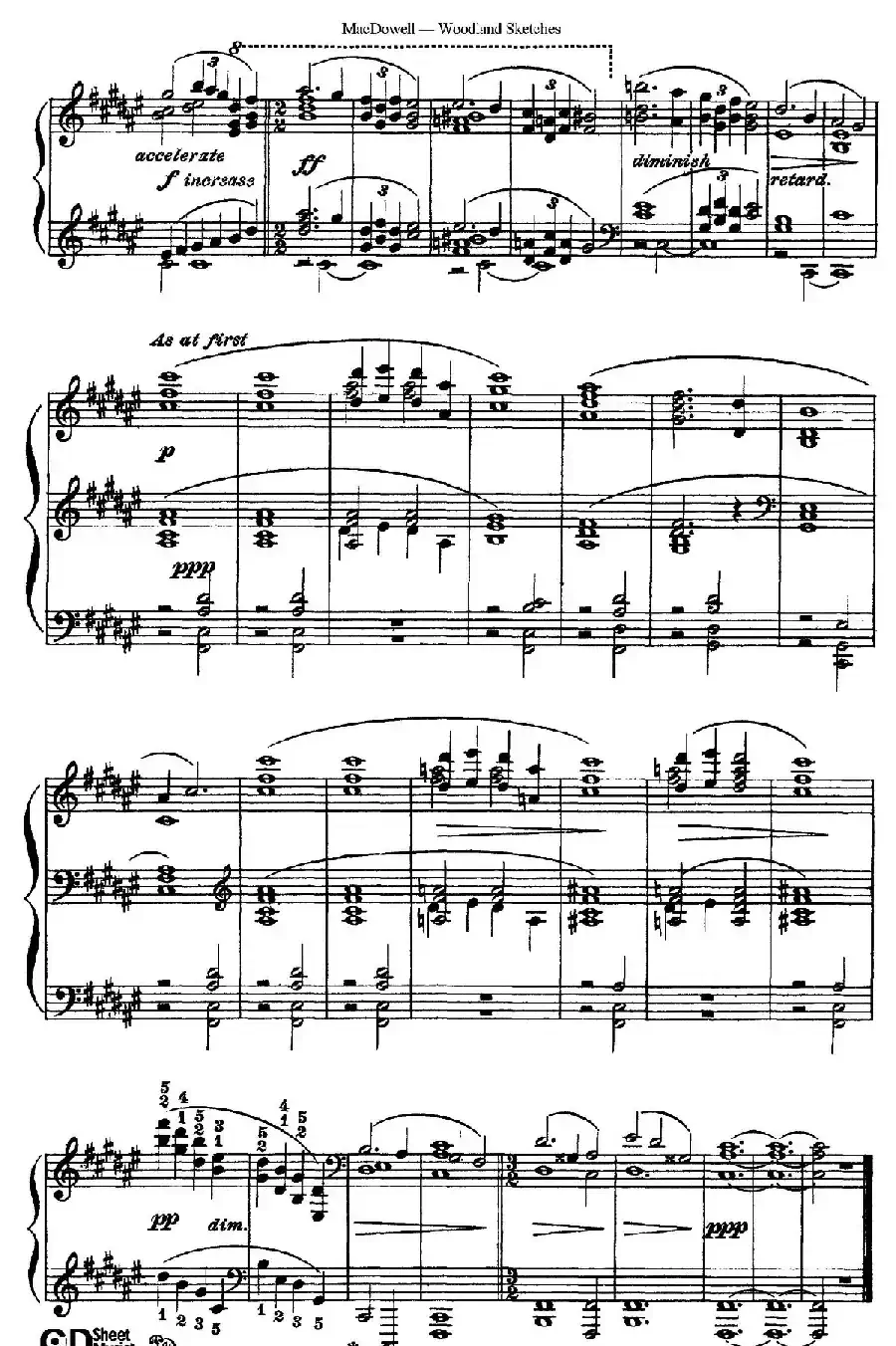 Woodland Sketches Op.51(森林素描·6)