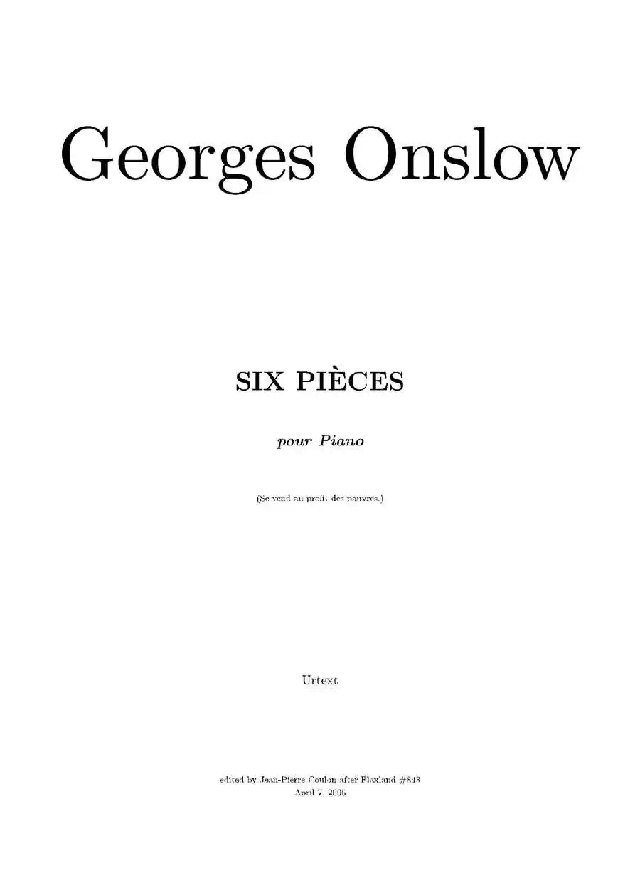 Six Pieces(6首钢琴小品·Ⅵ)