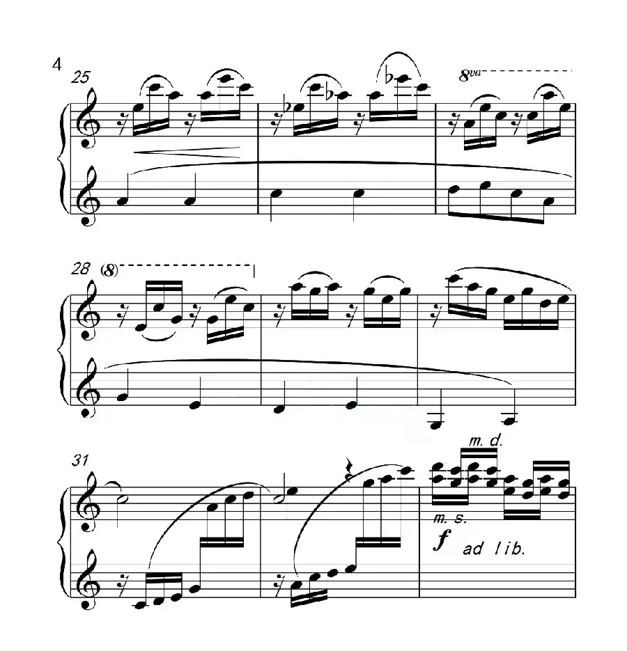 第六级B组 溪边嬉水(中国音乐学院钢琴考级作品1~6级)