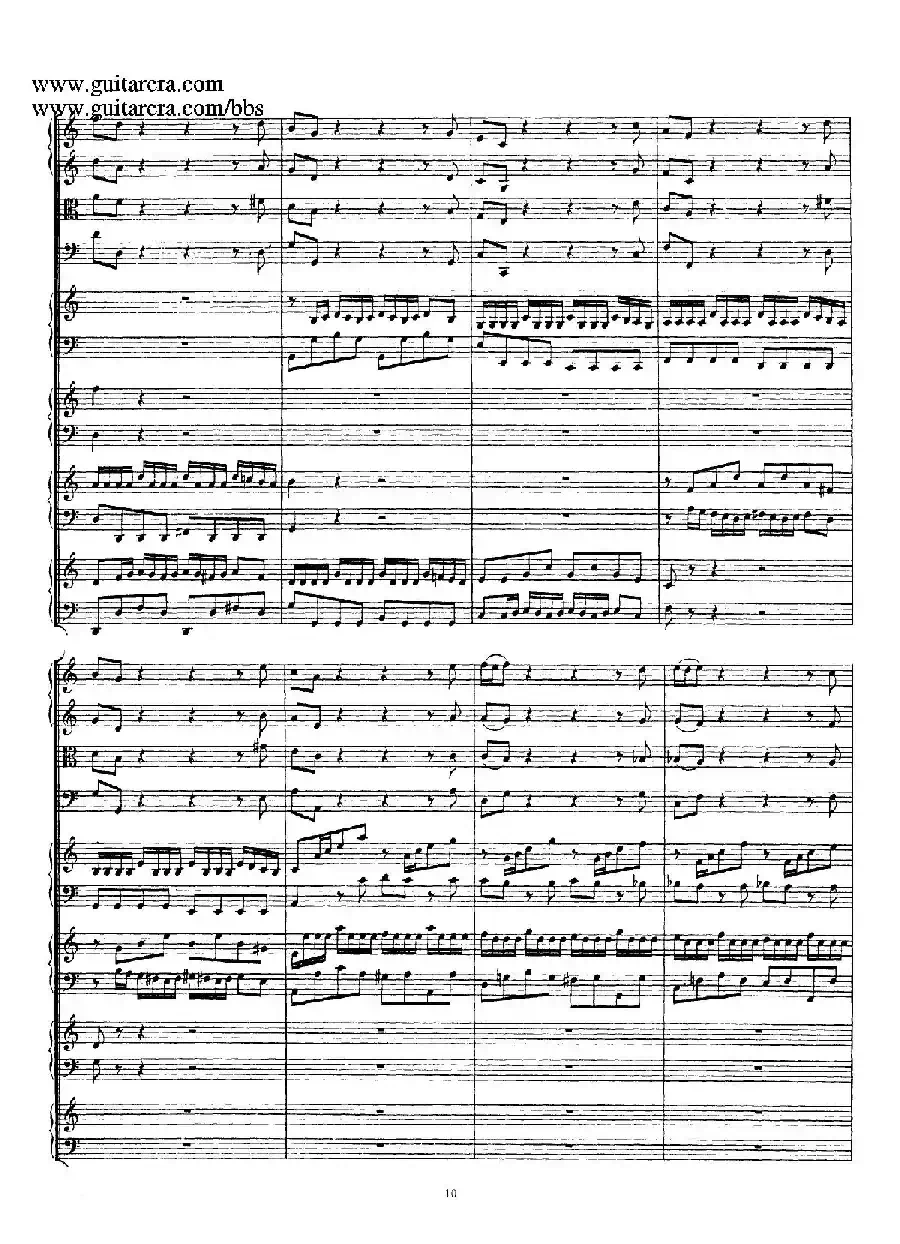 为四架古钢琴而作的a小调协奏曲 BWV 1065(总谱)