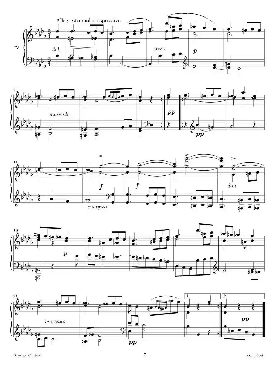 Six Pieces(6首钢琴小品·Ⅳ)