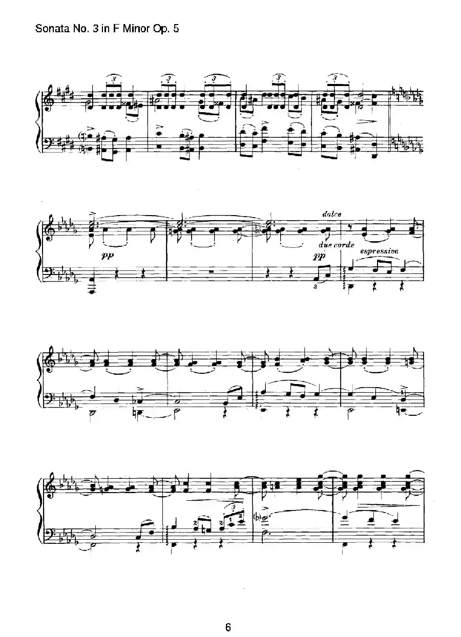 Piano Sonata No.3 in f Minor Op.5(f小调第三钢琴奏鸣曲)
