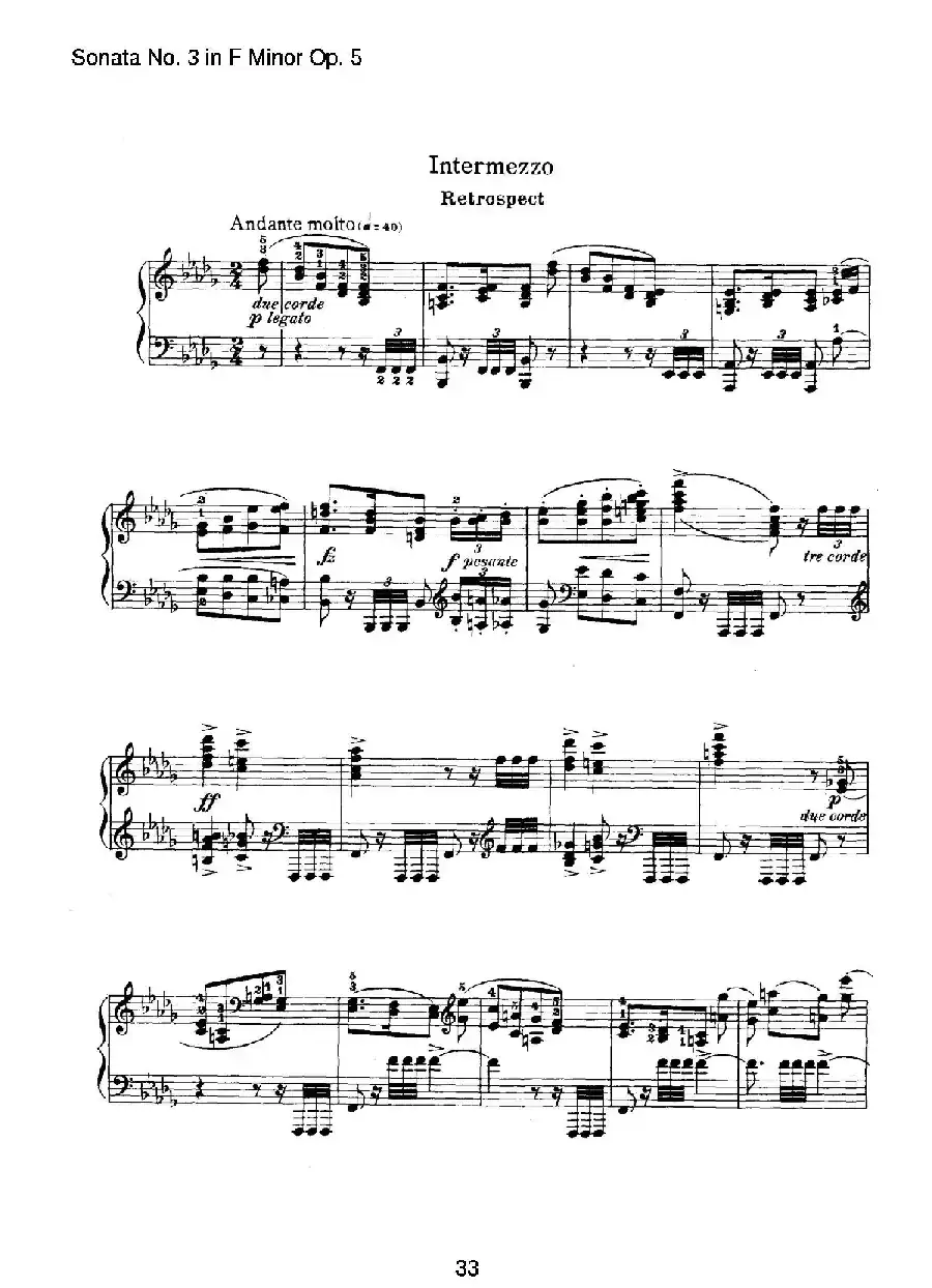 Piano Sonata No.3 in f Minor Op.5(f小调第三钢琴奏鸣曲)