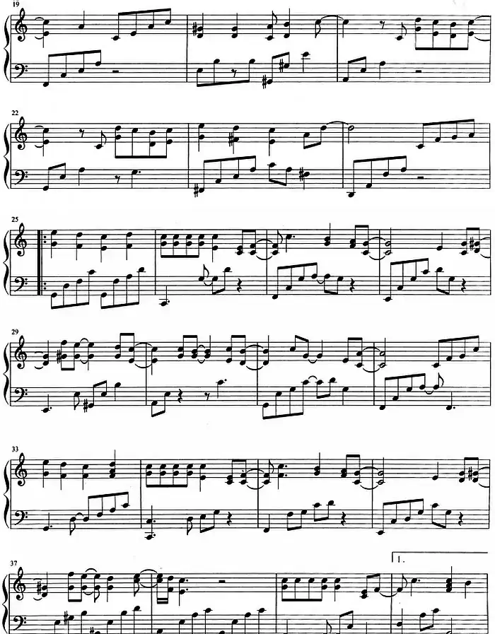 流行歌曲改编的钢琴曲:追