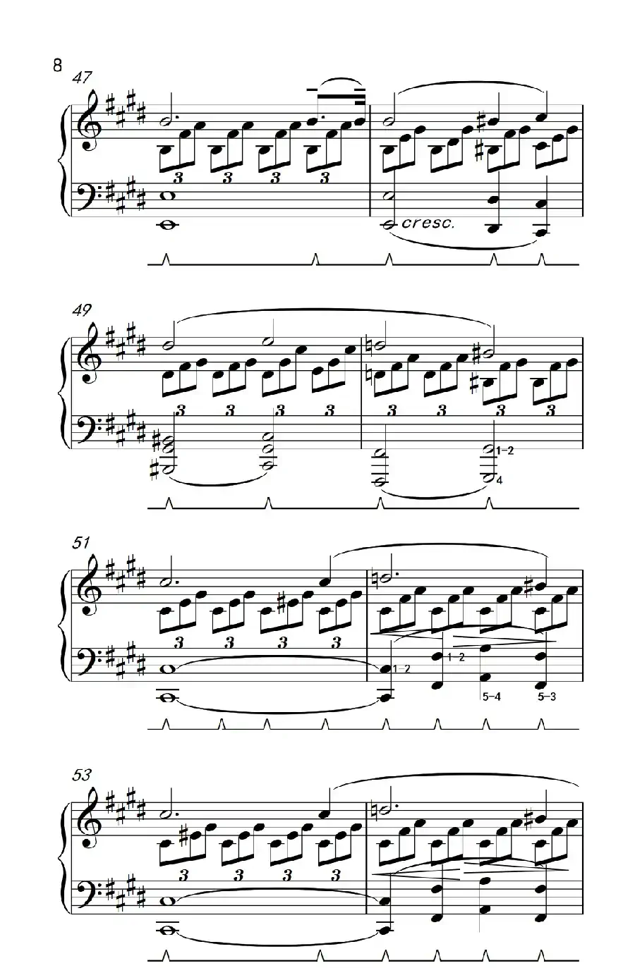 第十四号钢琴奏鸣曲(月光) 持续的慢板