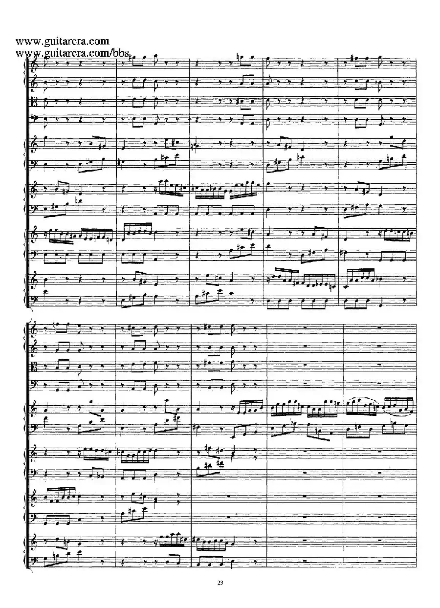 为四架古钢琴而作的a小调协奏曲 BWV 1065(总谱)