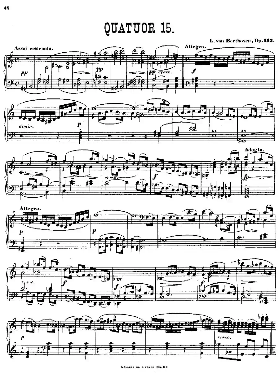 String Quartet No.15 in a Minor Op.132(a小调第十五弦乐四重奏·钢琴独奏版)
