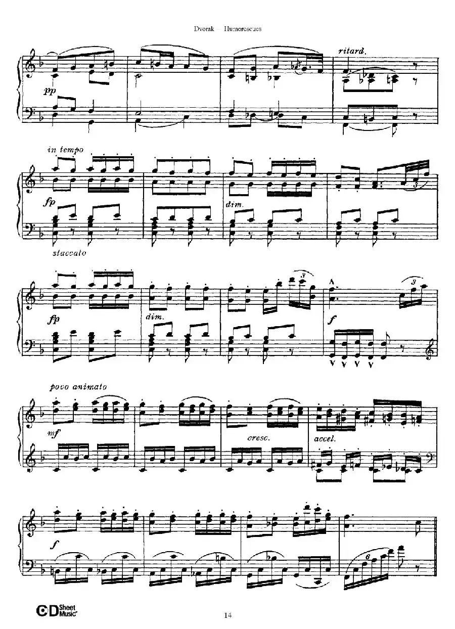 8 Humoresques Op.101(8首幽默曲·4)