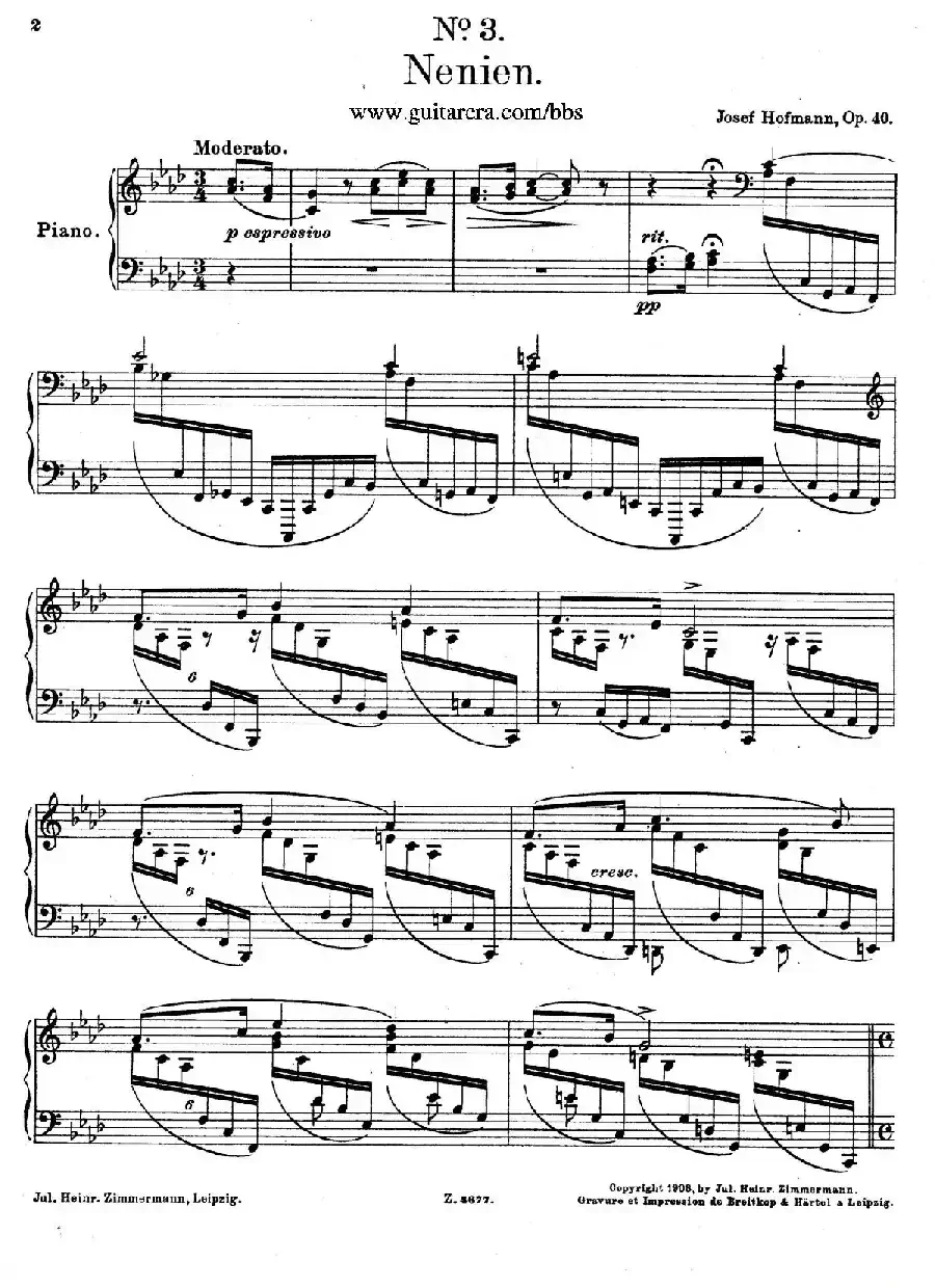 Charakterskizzen Op.40(个性素描 3. 无题 Nenien)