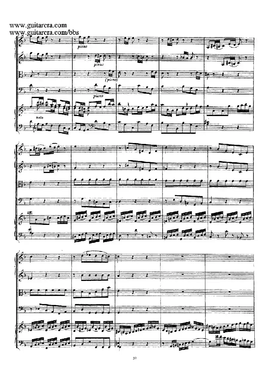 d小调第一号古钢琴协奏曲 BWV 1052(总谱)