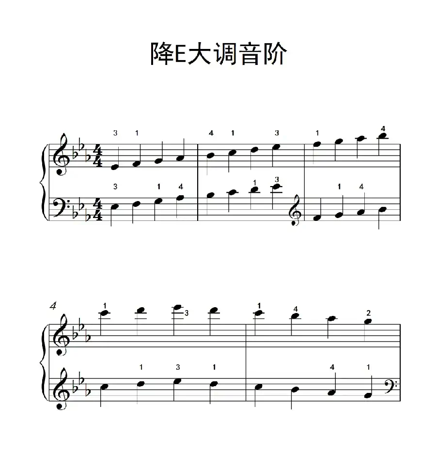 降E大调音阶(孩子们的钢琴音阶、和弦与琶音 2)
