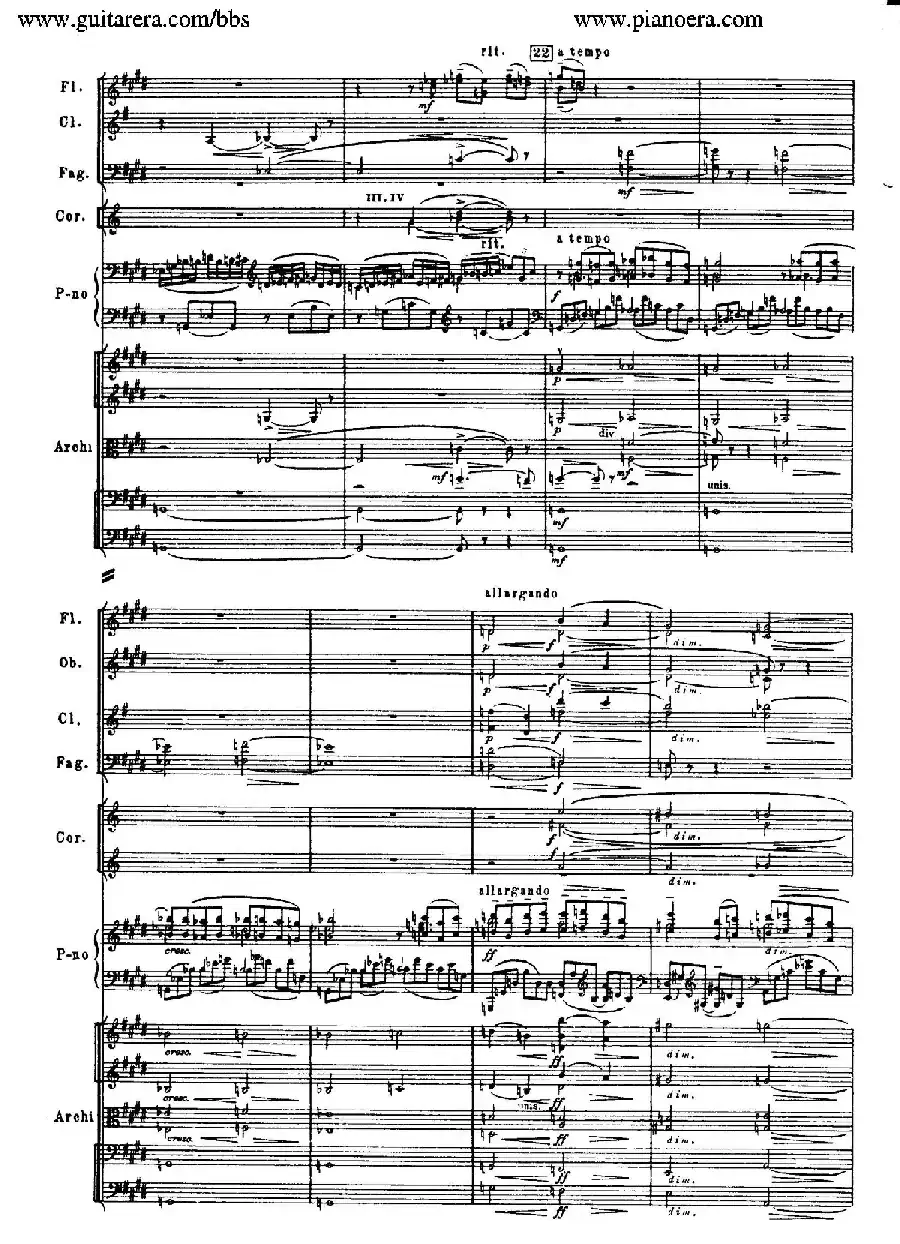 c小调第二钢琴协奏曲 Op.18(第二乐章总谱)