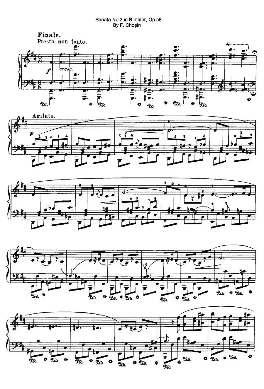 Piano Sonata No.3 in b Minor Op.58(b小调第三钢琴奏鸣曲·第四乐章)