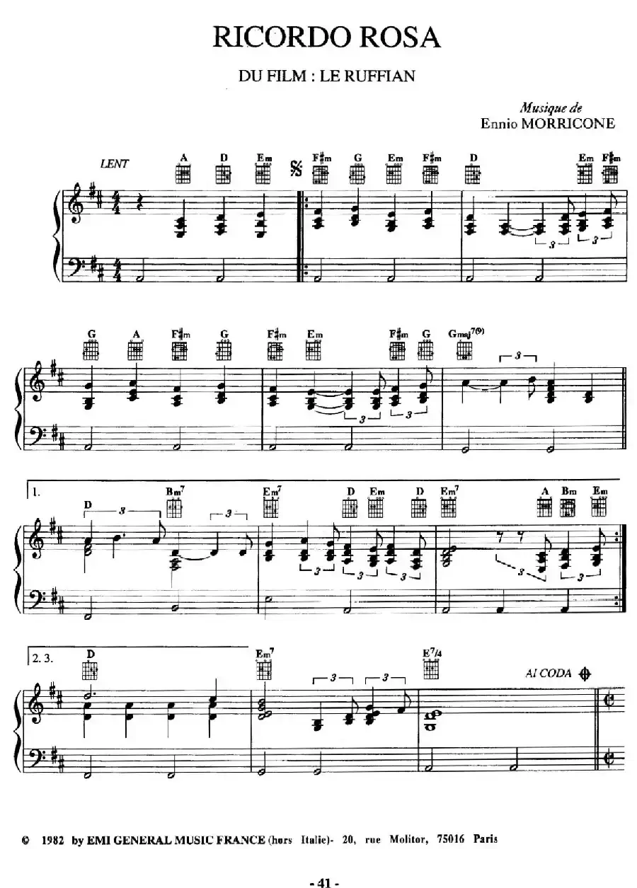 电影配乐大师莫瑞康最佳20首钢琴谱(Best of Ennio Morricone·12)
