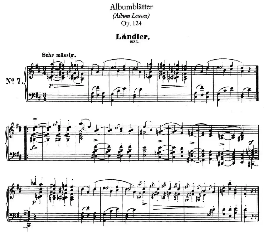 Albumblätter Op.124(纪念册页)(No.7)