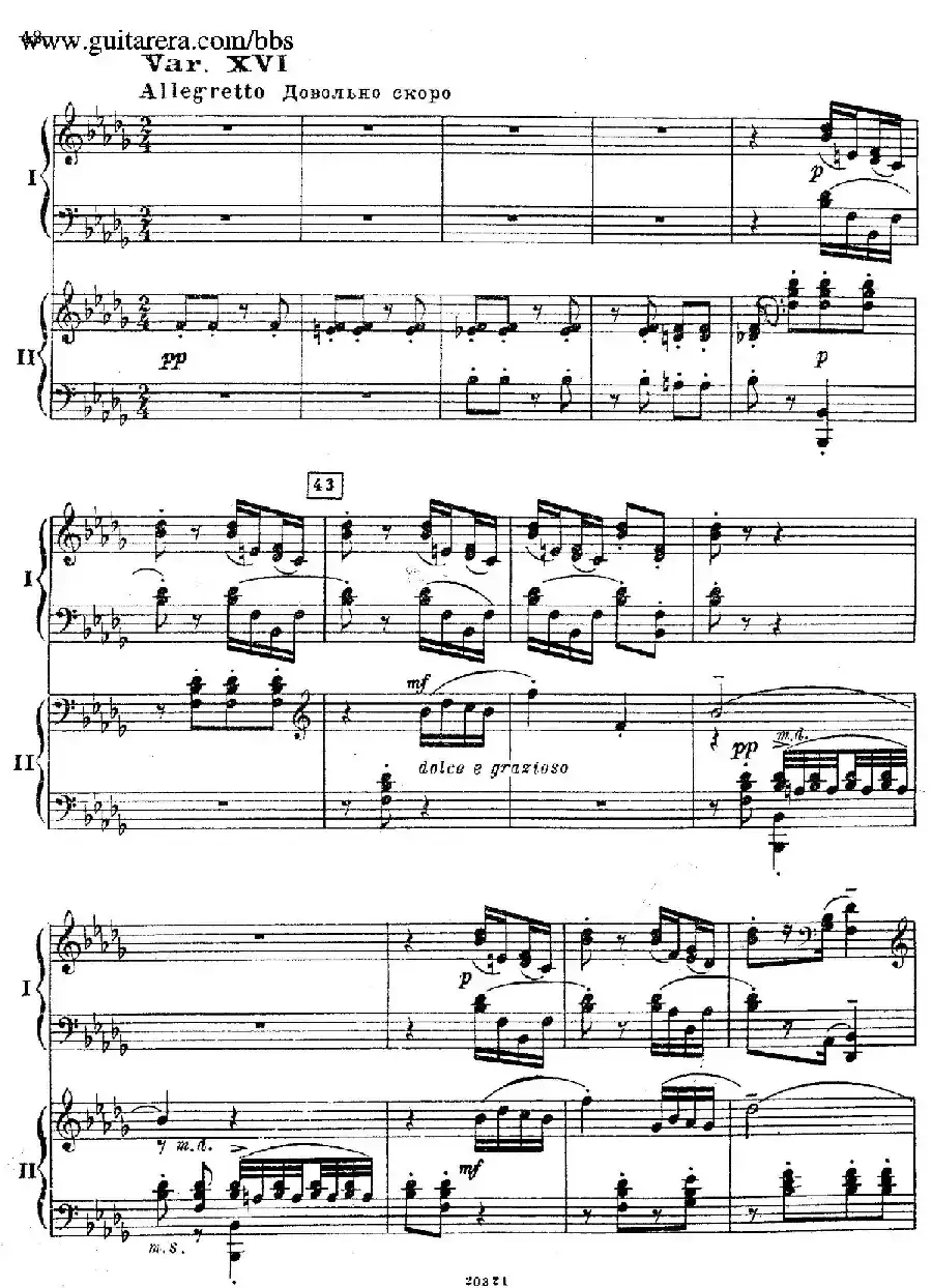 Rhapsody On A Theme Of Paganini Op.43(帕格尼尼主题狂想曲·双钢琴)(P41——60)