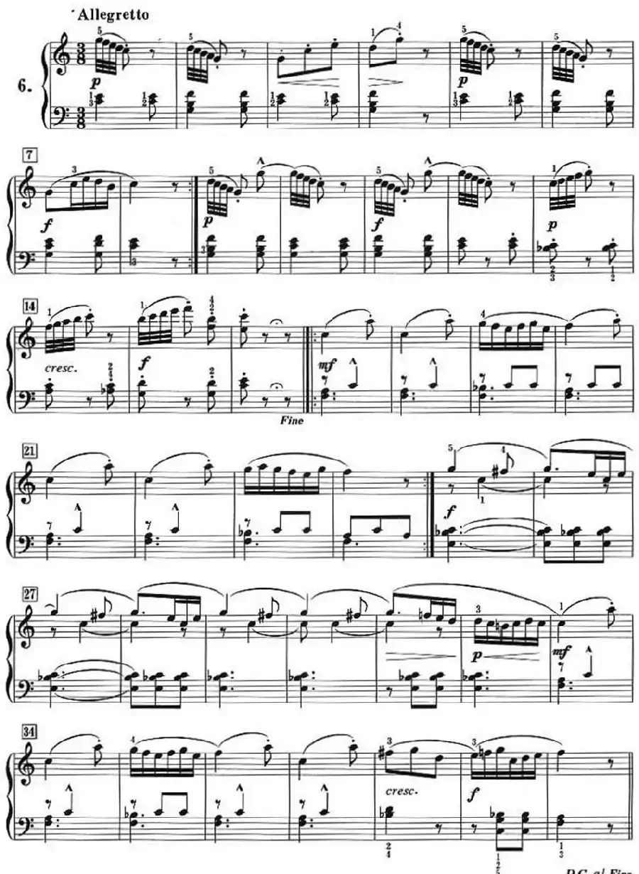 50首莱蒙钢琴练习曲 作品37(NO.6)