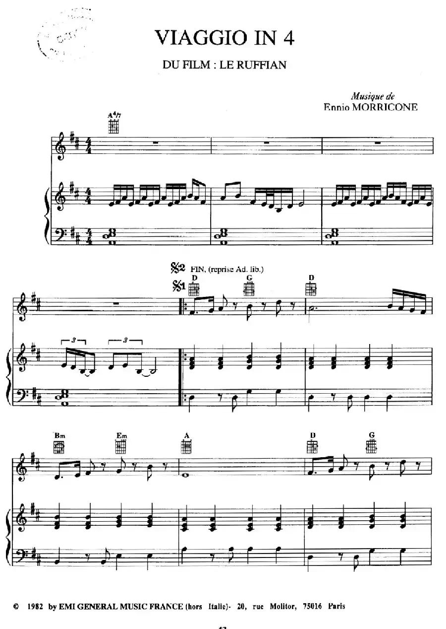 电影配乐大师莫瑞康最佳20首钢琴谱(Best of Ennio Morricone·13)