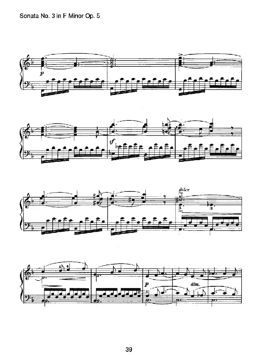 Piano Sonata No.3 in f Minor Op.5(f小调第三钢琴奏鸣曲)