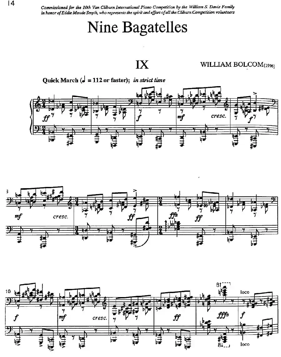 Nine Bagatelles (9首小品)(Ⅸ)