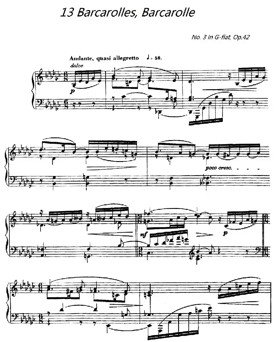 13 Barcarolles, Barcarolle(No. 3)