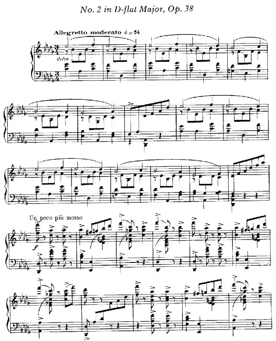 4 Valses Caprice(4首随想圆舞曲)(Op.38 No. 2 in D-flat)