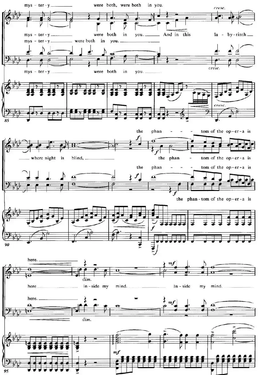 Choral Suite from The Phantom of the Opera(4 THE PHANTOM OF THE OPERA、四重奏)