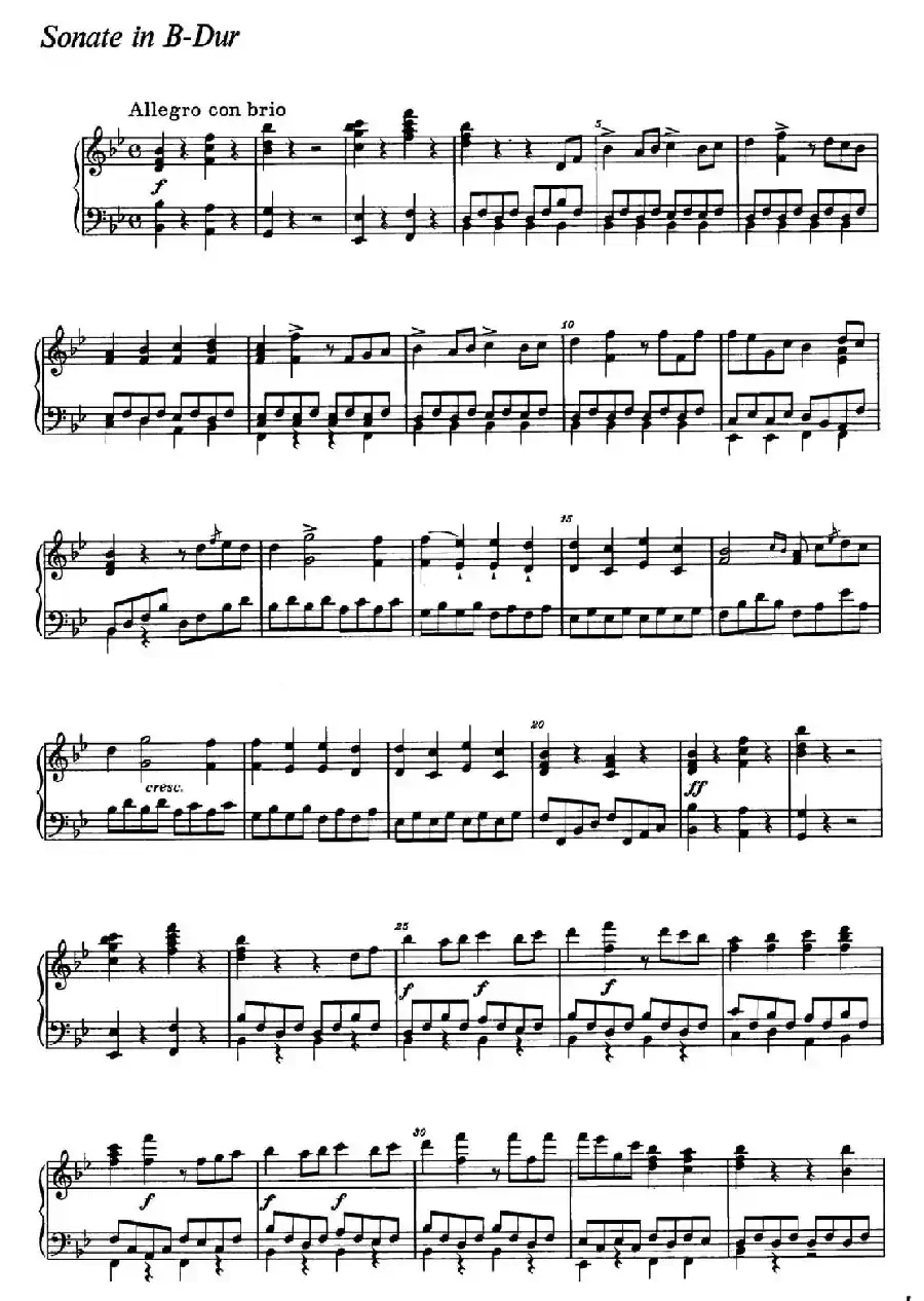 降B大调钢琴奏鸣曲 (Piano Sonata in B-flat Major Op.1)