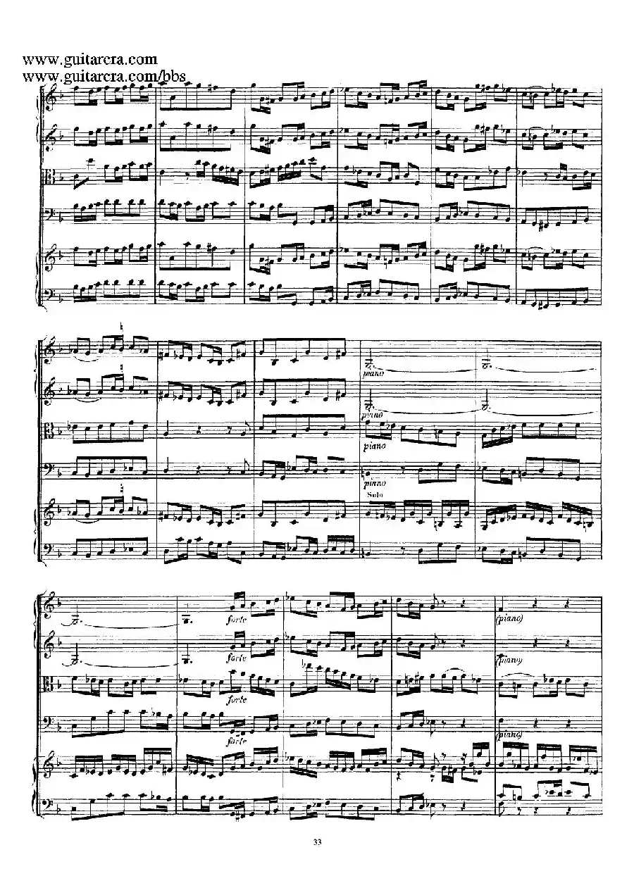d小调第一号古钢琴协奏曲 BWV 1052(总谱)
