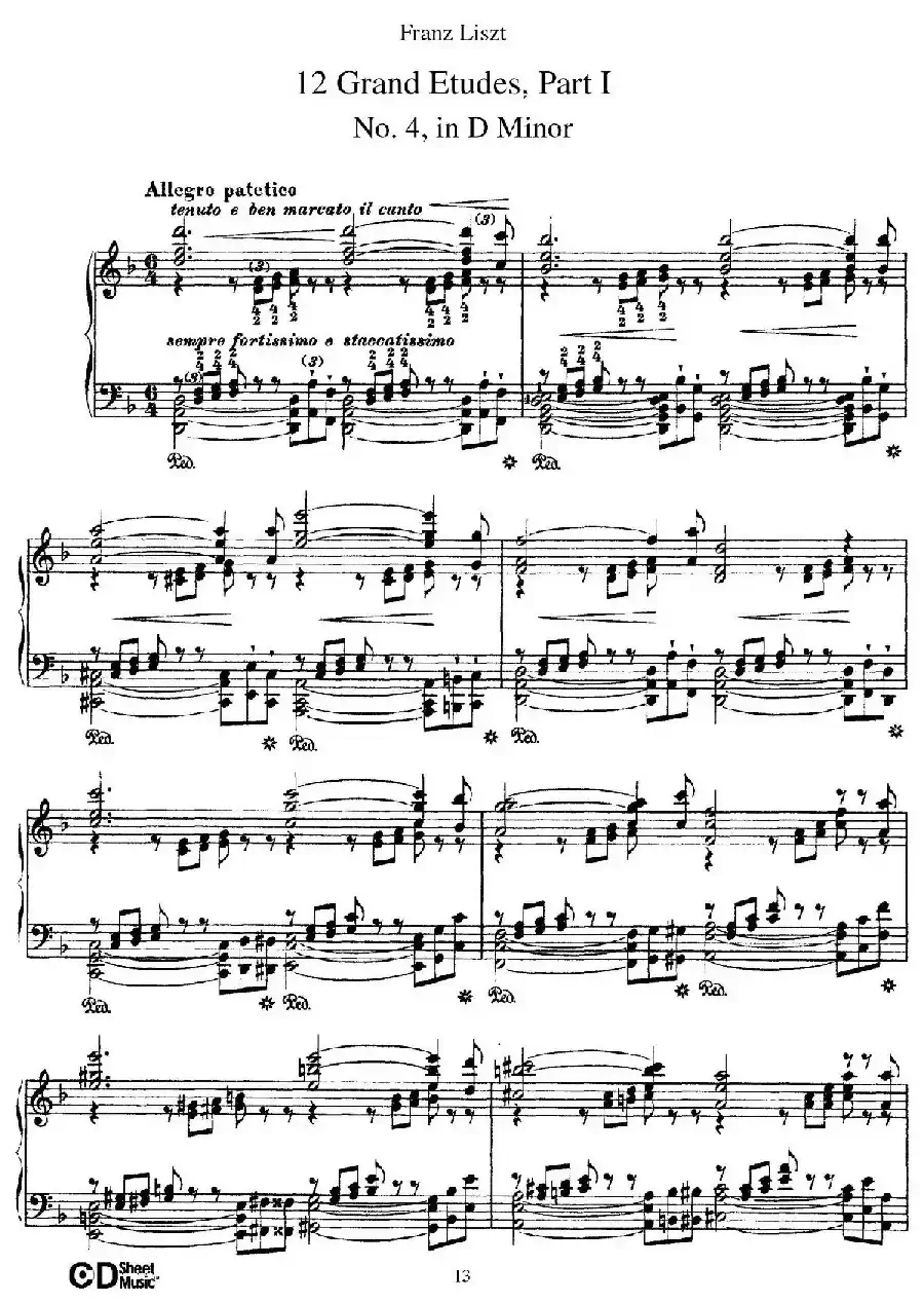 12 Grand Etudes S.137(12首华丽的练习曲·4)