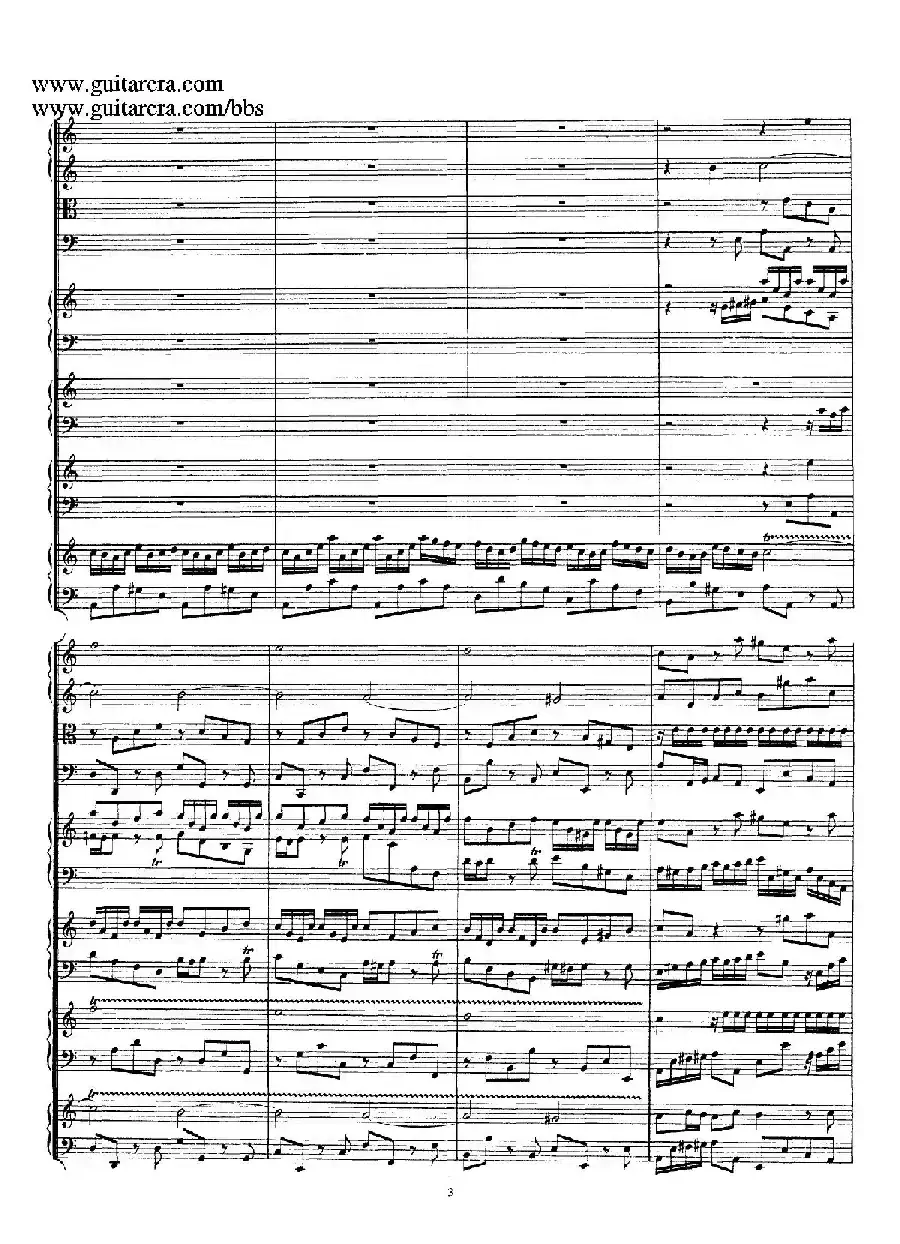 为四架古钢琴而作的a小调协奏曲 BWV 1065(总谱)
