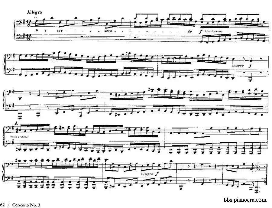 Brandenburg Concerto No.3 in G Major BWV.1048(G大调第三勃兰登堡协奏曲·四手联弹版)