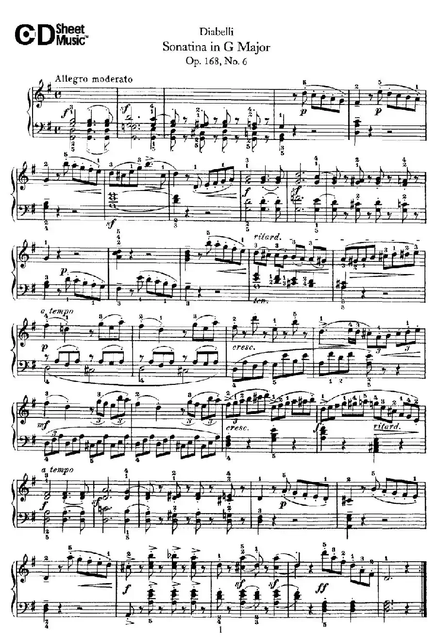 7 Piano Sonatinas Op.168(7首钢琴小奏鸣曲 No.6)