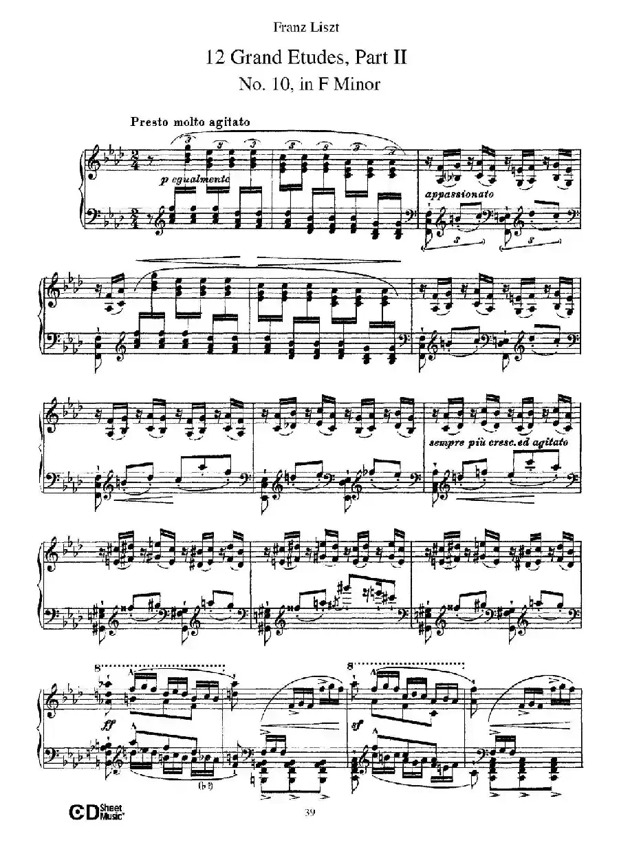 12 Grand Etudes S.137(12首华丽的练习曲·10)