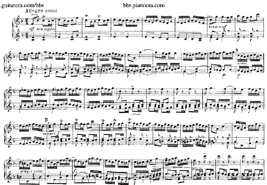 Brandenburg Concerto No.2 in F Major BWV.1047(F大调第二勃兰登堡协奏曲·四手联弹版)