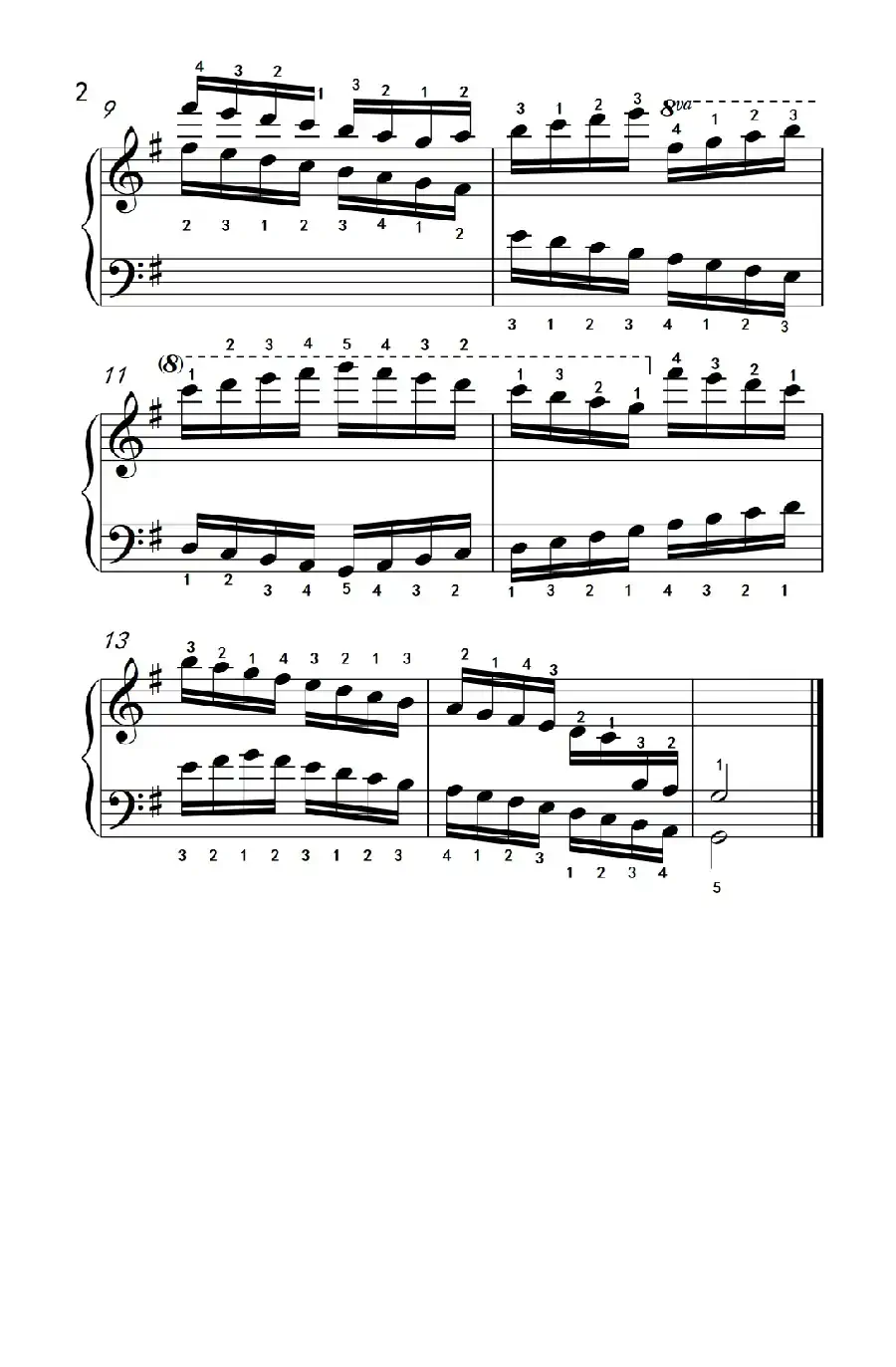 第九级3.G大调音阶(中央音乐学院 钢琴(业余)考级教程 7-9级)