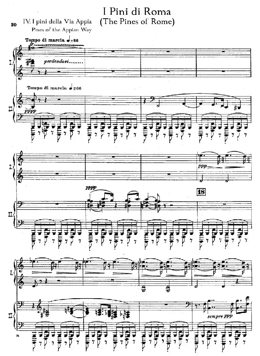 The Pines of Rome(交响诗《罗马的松树》·双钢琴)(第四部分:阿皮亚大道上的松树)